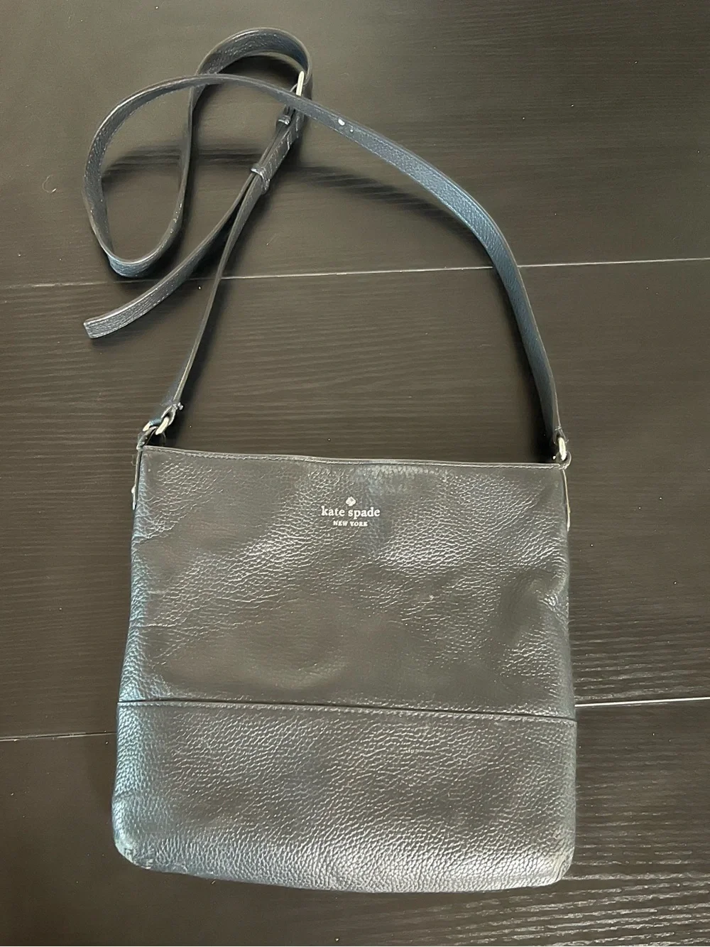 kate spade Black Pebbled Leather Messenger Crossbody